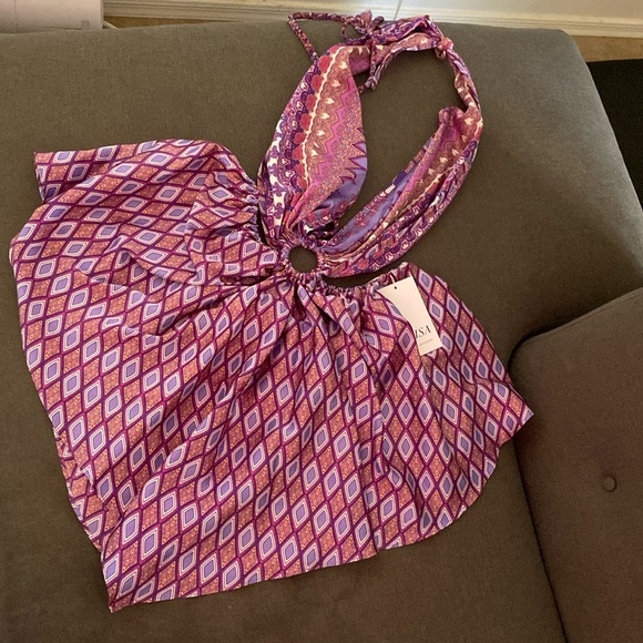 NWT MISA Los Angeles Halter Cutout Top - Picture 4 of 11